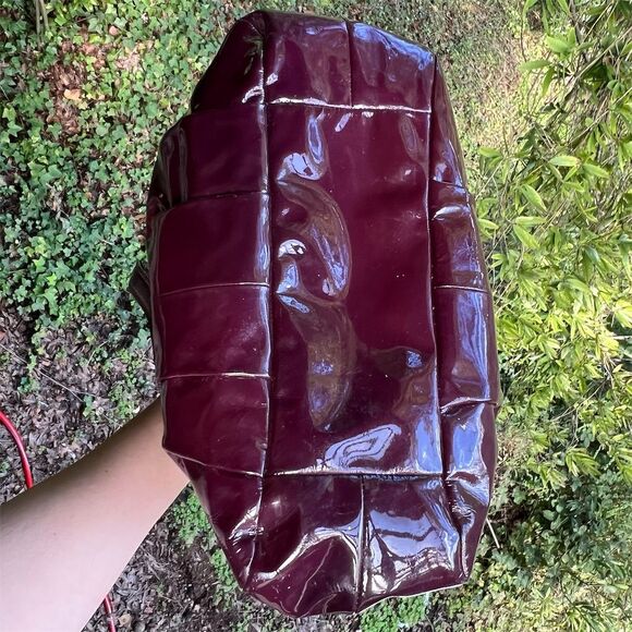 COACH Burgundy/Purple Patent Leather Madison Shoulder Bag & Wallet Set AUTHENTIC - Picture 5 of 16